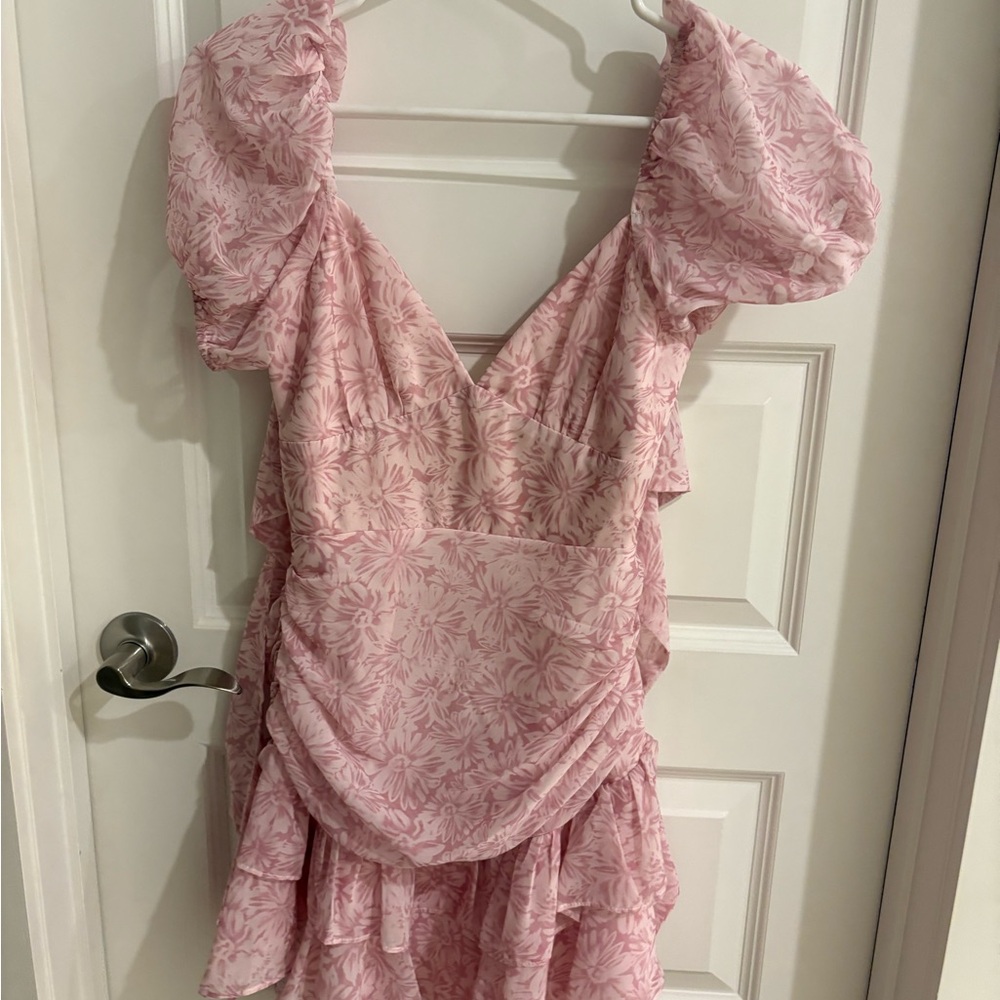 Selfie Leslie Pink Floral Dress